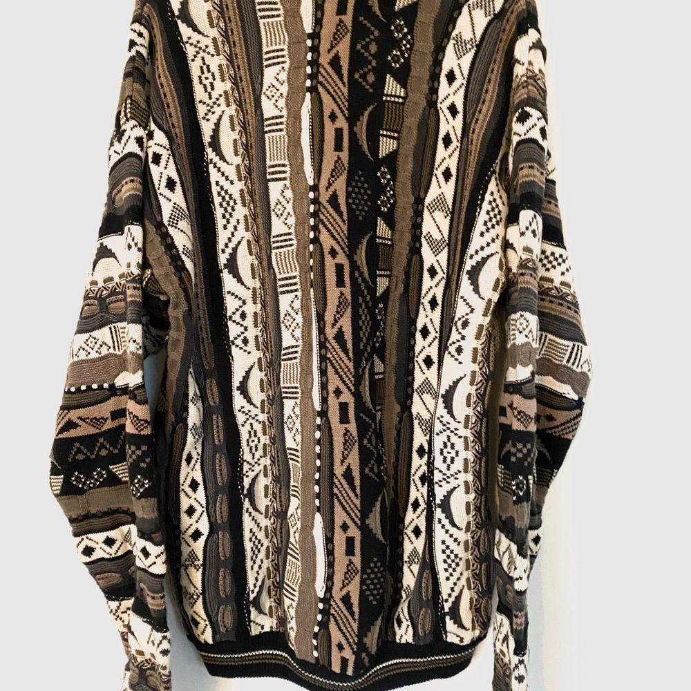 Vintage COTTON TRADERS Men’s Brown Tan Coogi Style Sweater XLXT - Picture 7 of 8
